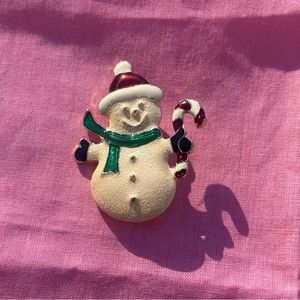 Vintage Snowman Brooch